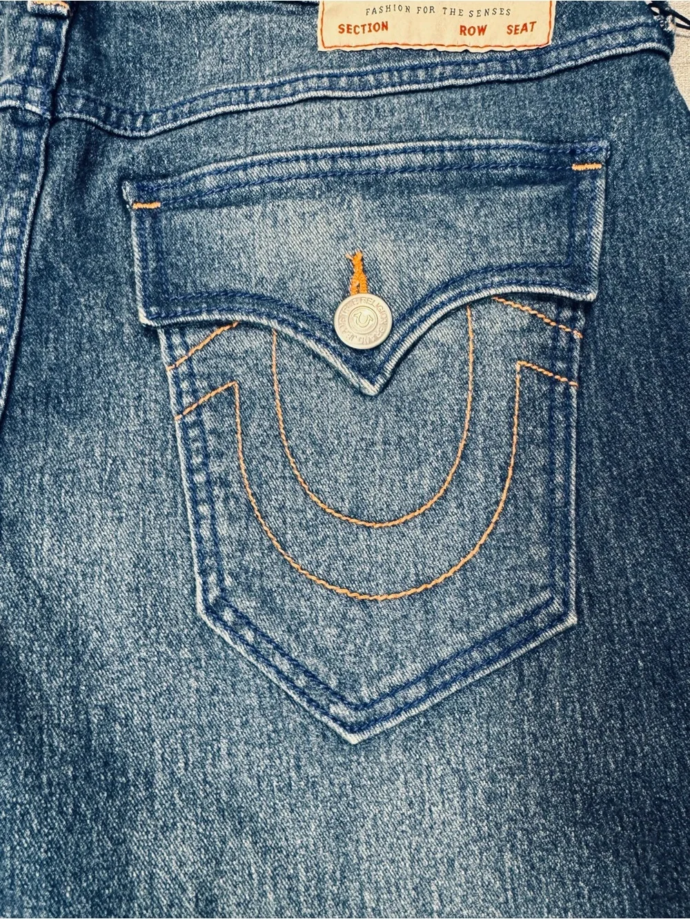 NWT New $124 True Religion Rocco Super T Flap Raw Hem Jean Shorts Size 31